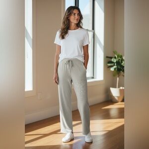 Luxury Brand Cashmere Wool Knit Blend Wide Leg Pant‎ M Women Soft Cozy Relaxed